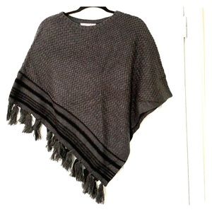 Grey & black poncho sweater
